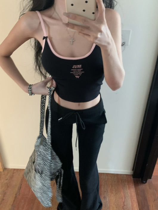 Top Cropped Blanco con Estampado de Letras y Lazo Sexy - Image 11