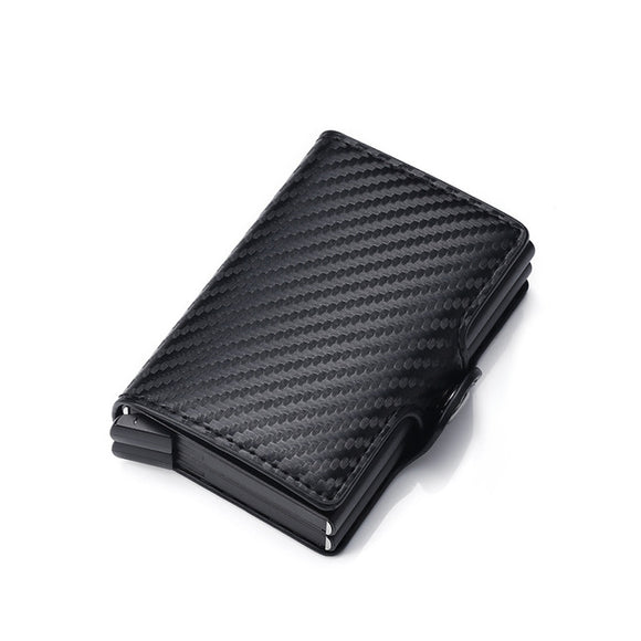 Cartera Minimalista de Cuero y Metal para Tarjetas Bancarias