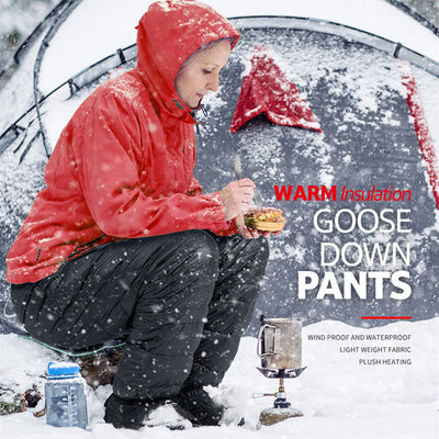Pantalones Térmicos Impermeables para Montaña - Plumón de Ganso Blanco Hombre Mujer