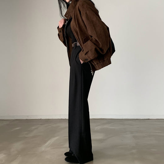 Abrigo Retro de Ante Cálido con Doble Cierre - Perfecto para Otoño Invierno - Image 18