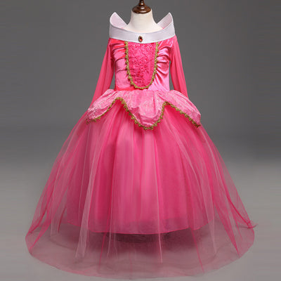 Vestido Princesa Niña Elegante Color Sólido - Image 4