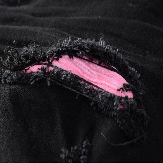 Jeans Skinny Stretch con Roturas y Parches Negros - Image 9
