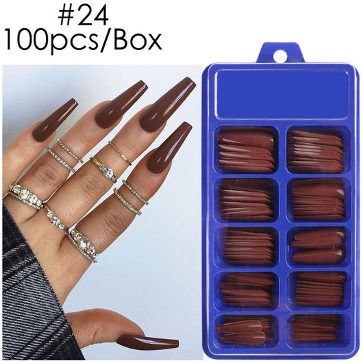 Uñas Postizas de Pasta Completa con Durabilidad Extendida - Acabado Ballet Azul - Image 50