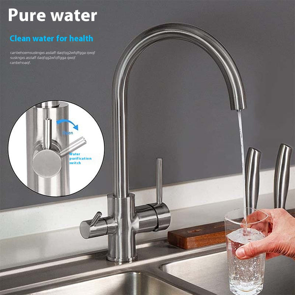 Grifo Purificador de Agua Fría y Caliente para Cocina y Lavado de Verduras