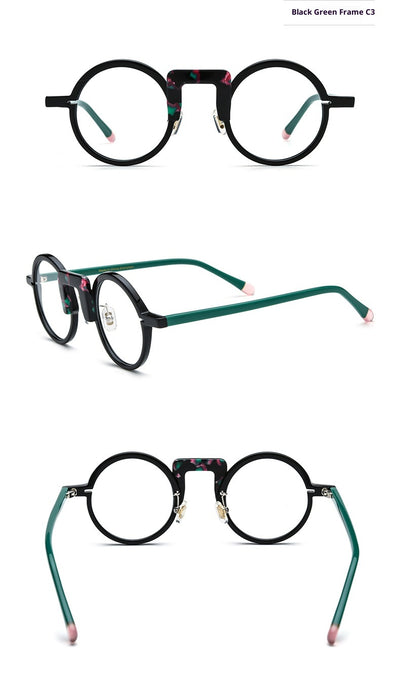 Gafas Redondas Unisex con Marco Mixto Multicolor - Image 13