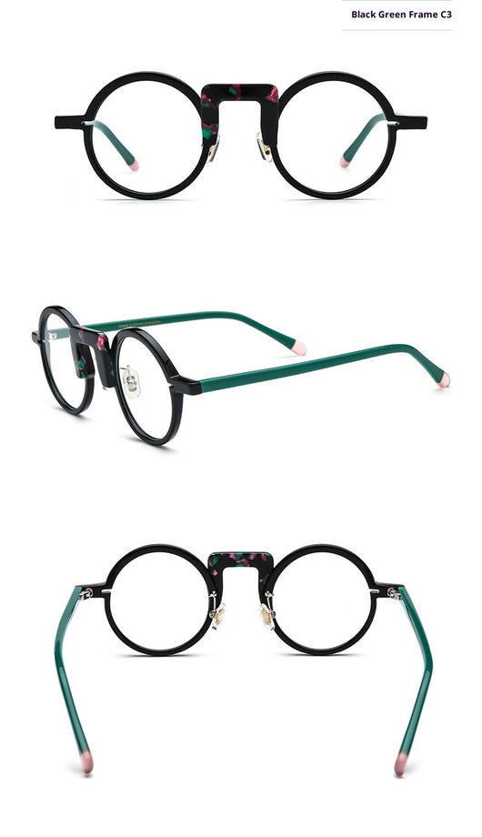 Gafas Redondas Unisex con Marco Mixto Multicolor - Image 13