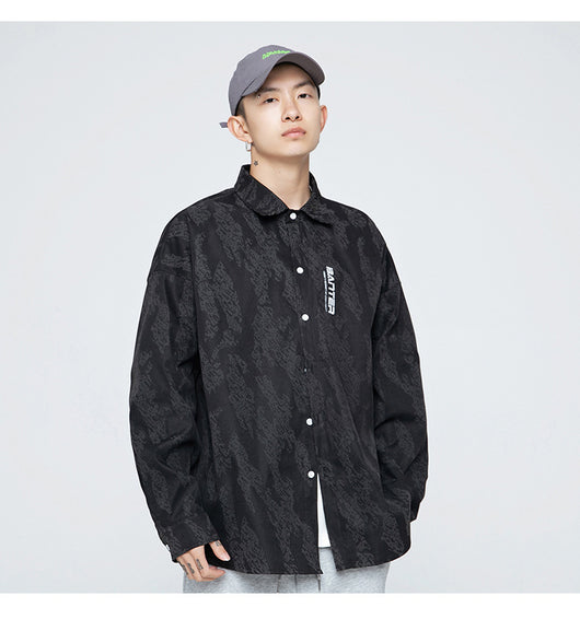 Camisa Manga Larga Estampado Luminoso Tide Brand - Jacket Versátil para Hombre - Image 9