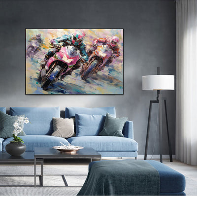 Cuadro Pintura al Óleo Motocicleta - Arte Decorativo para Habitación y Espacios - Image 5