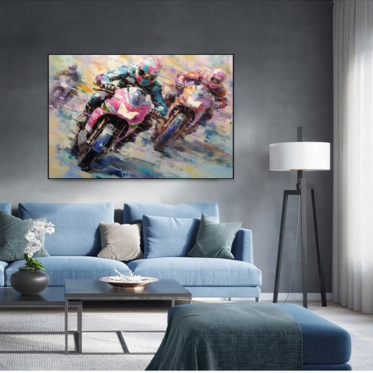 Cuadro Pintura al Óleo Motocicleta - Arte Decorativo para Habitación y Espacios - Image 5