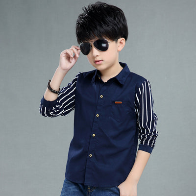 Camisa Infantil Manga Larga a Rayas - Estilo Casual para Otoño - Image 2