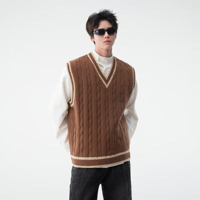 Chaleco Tejido Cuello V Estilo British College - Image 33