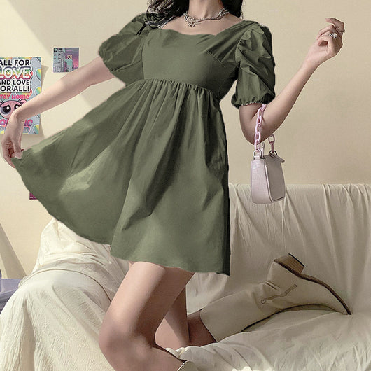 Vestido Elegante de Mangas Princesa, Cuello Único y Espalda Descubierta - Image 4
