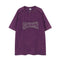 Camiseta Desgastada con Parche de Letras Bordadas