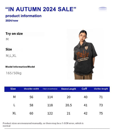 Camisa Denim Bordada Manga Corta Retro Oversize Neutral - Image 6