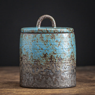 Recipiente de Té Cerámica Azul con Horno Decorativo - Image 12