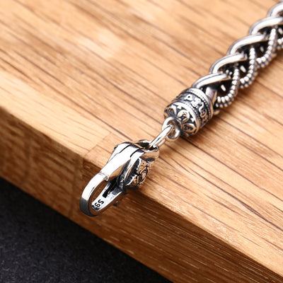 Pulsera de Plata Thai 925 Gruesa para Hombre con Diseño de Cuerda Dinámica Personalizable - Image 2