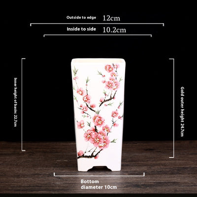 Maceta Cuadrada de Cerámica Esmaltada Púrpura con Diseño Moderno para Plantas - Image 7
