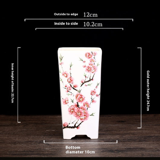 Maceta Cuadrada de Cerámica Esmaltada Púrpura con Diseño Moderno para Plantas - Image 7