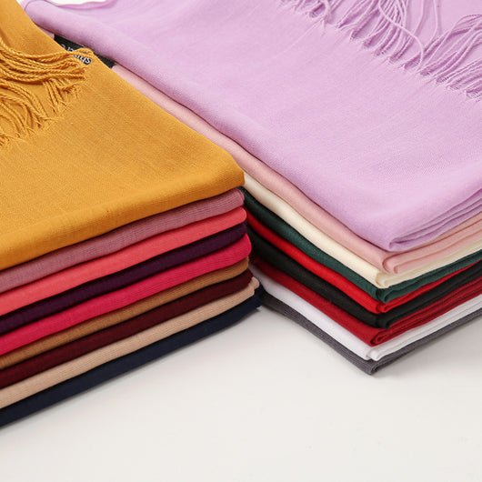 Bufanda Chal de Cachemira Otoño Invierno - Diseño Minimalista con Flecos - Image 24