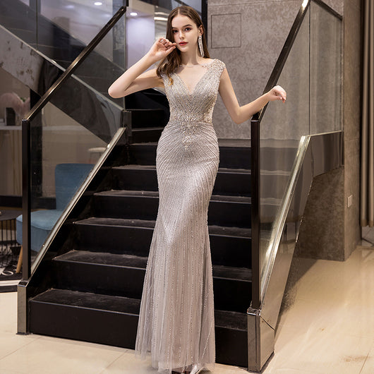 Vestido de Noche Fishtail Elegante para Anfitriona - Image 3