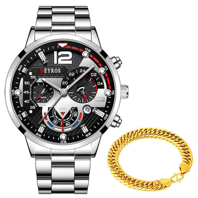 Reloj Deportivo de Acero Inoxidable con Seis Agujas - Cuarzo Resistente para Hombre - Image 13