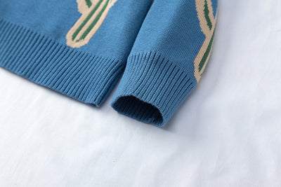 Suéter de Punto de Algodón con Patrón Cactus Jacquard - Image 13