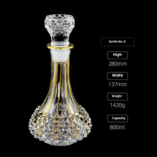 Botella de Whiskey Cristal con Línea Dorada y Tapa Hermética - Image 11