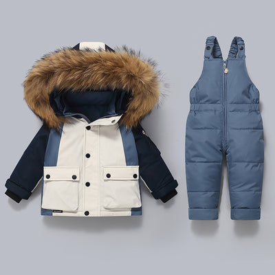 Conjunto Térmico Acolchado para Niños: Chaqueta y Pantalón Peto - Image 2