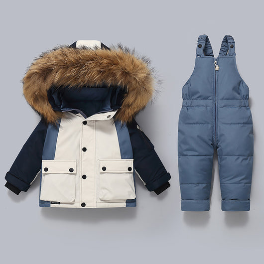 Conjunto Térmico Acolchado para Niños: Chaqueta y Pantalón Peto - Image 2