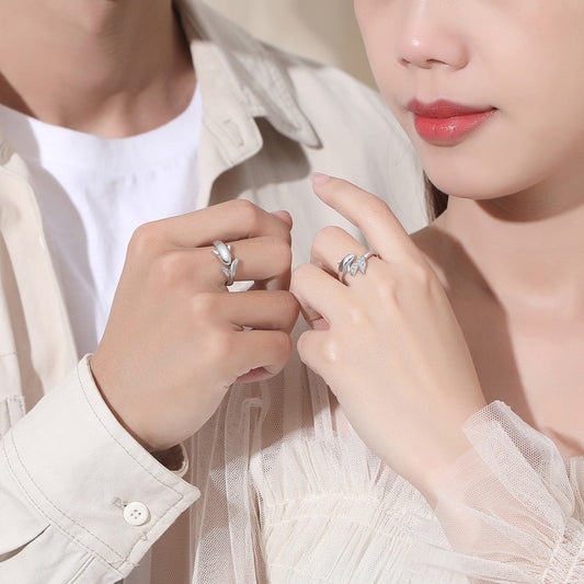 Anillo de Pareja Peces con Diamantes Incrustados
