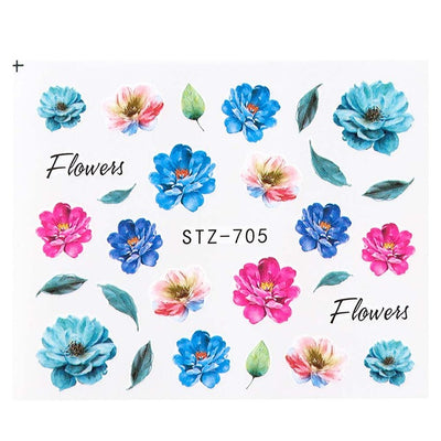 Pegatinas de Agua para Uñas Flores Tinta - Diseños Acuáticos - Image 9