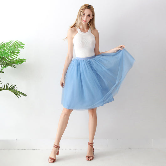 Falda Plisada de Tul con Vuelo - Falda A-Línea Elegante para Mujer - Image 33