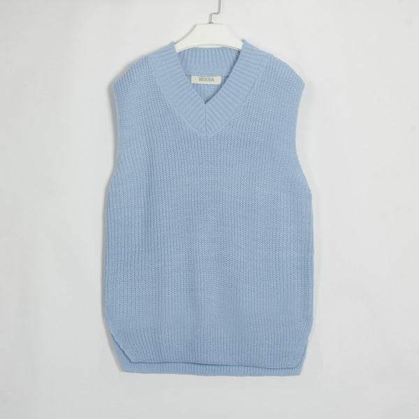 Chaleco Tejido Midi - Suéter Sin Mangas Elegante