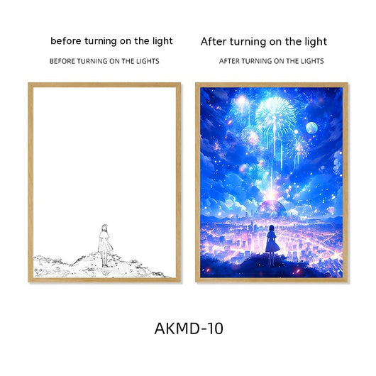 Lámpara Nocturna Pareja con Luz Sanadora y Pintura de Fuegos Artificiales - Image 12