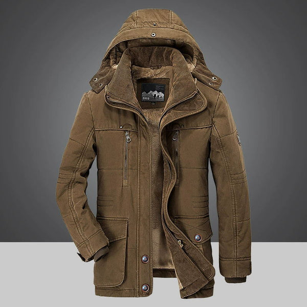 Abrigo de Invierno para Hombre, Estilo Parka con Forro Polar
