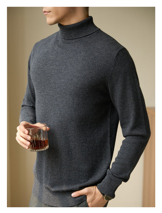 Suéter Cuello Alto Lana Pura Hombre Térmico Ajustado - Image 4