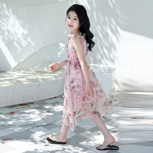 Vestido Infantil Floral con Tirantes Ajustables - Image 10