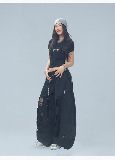 Pantalones Casuales Rotos con Parches Denim para Bailar - Image 31