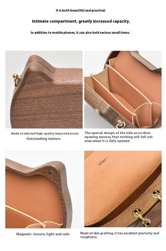 Bolso Bandolera de Madera Personalizado Trendy Log Creative - Image 20