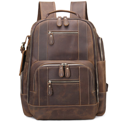 Mochila de Cuero Vintage Estilo Europeo - Resistente para Aventuras al Aire Libre - Image 9