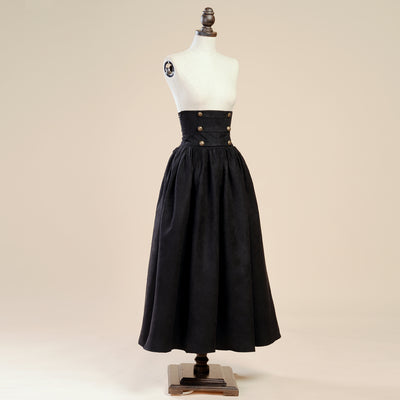 Conjunto Retro: Blusa Blanca con Mangas Linterna y Falda Verde Cintura Alta - Image 6
