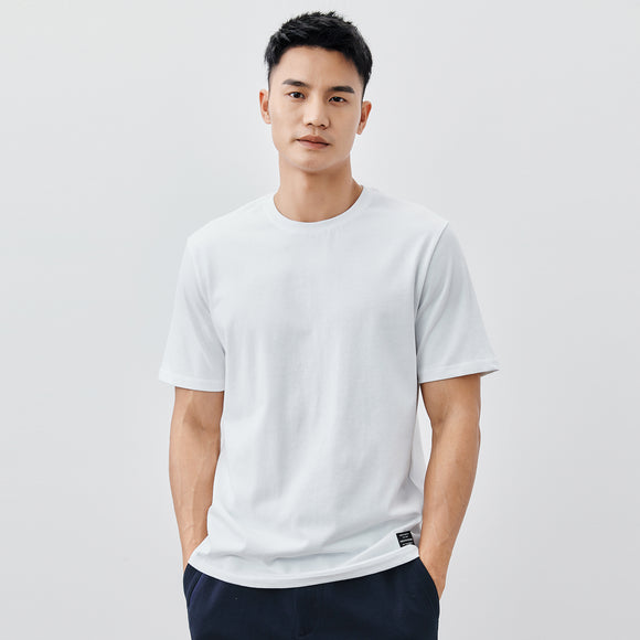 Playera Básica de Algodón Pesado para Hombre - Cuello Redondo Clásico