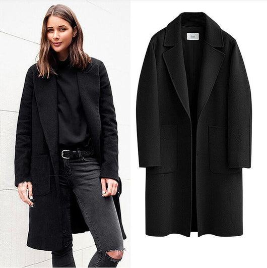 Abrigo Reversible de Lana para Mujer Otoño e Invierno - Image 2