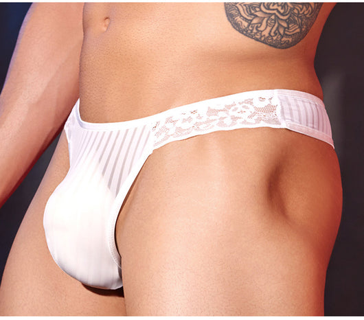 Tanga Masculino de Encaje Ligero a Rayas - Diseño Sensual - Image 10