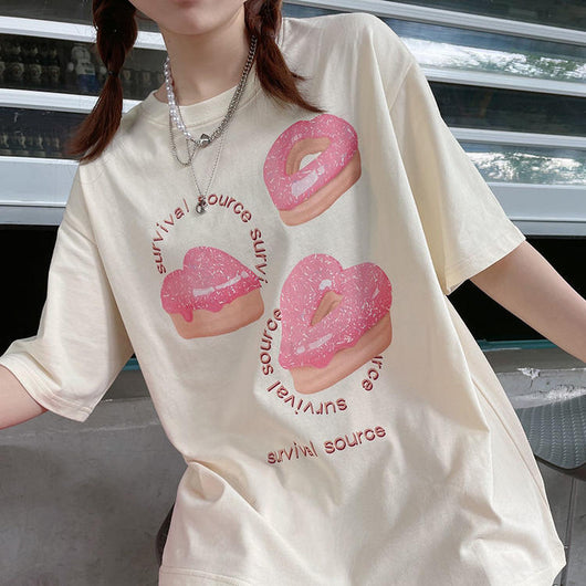 Playera Corta Amor y Donas Estampado Divertido - Image 10