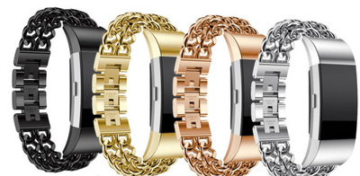 Correa Doble Cadena de Acero Inoxidable para Fitbit Charge 2 - Image 3