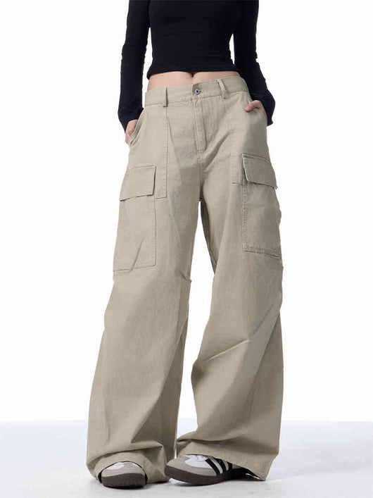 Pantalones Cargo Holgados para Mujer con Bolsillos Múltiples - Image 3