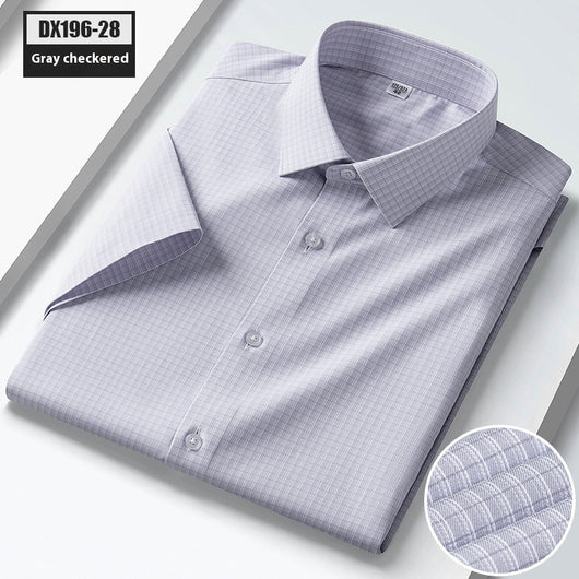 Camisa de Seda Rayas Manga Corta para Hombre - Estilo Verano - Image 12