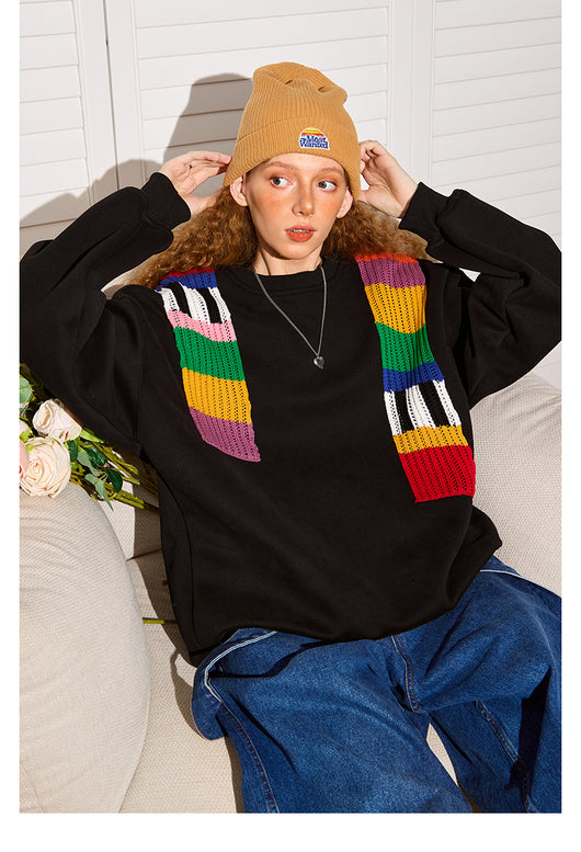 Suéter de Lana Patchwork Arcoíris Diseño Exclusivo para Mujer - Image 6
