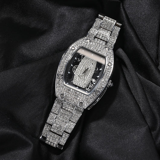 Reloj de Cuarzo Hip Hop Diseño Minimalista con Diamantes a Juego - Image 23